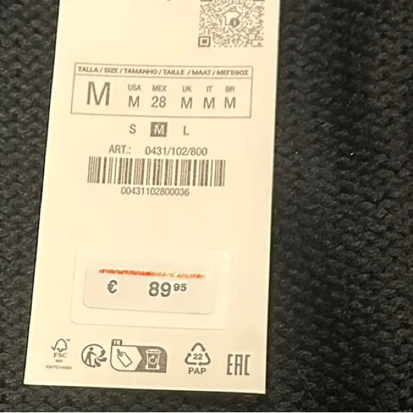 Zara Black, White, & Gold  Sequin Open Front Cardigan Size Medium NWT - Picture 6 of 9